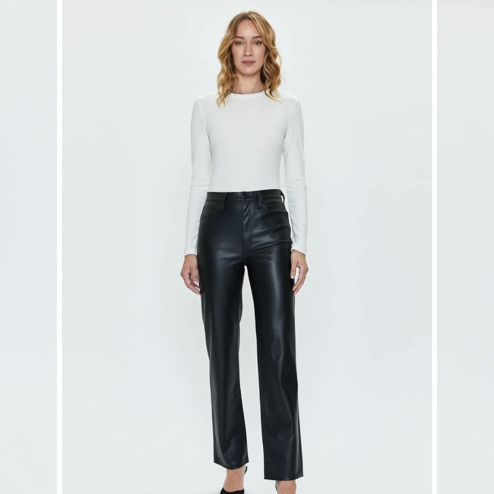 Pistola Cassie Vegan Leather Pant - Black - Size 26